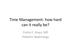 Time Management - Pediatric Residency Program