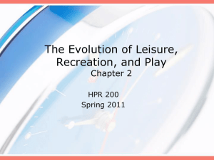 The Evolution of Leisure, Recreation, and Play