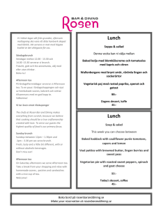 lunch meny v 8 - Rosen Bar and Dining