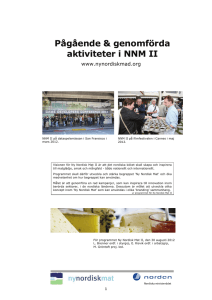 Pågående & genomförda aktiviteter i NNM II
