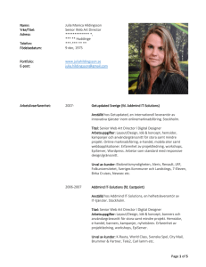 Page 1 of 5 Namn: Julia Monica Hildingsson Yrke/Titel: Senior Web