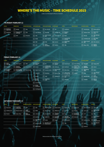 WHERE`S THE MUSIC – TIME SCHEDULE 2015