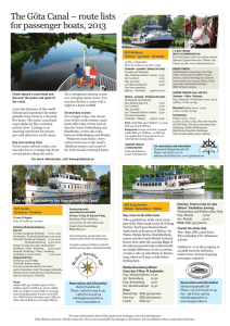 The Göta Canal – route lists for passenger boats, 2013