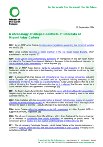 A chronology of alleged conflicts of interests of Miguel Arias Cañete