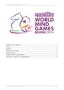 SportAccord World Mind Games - 2014 Disciplines and