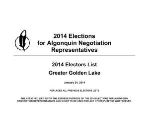 2014 Elections for Algonquin Negotiation Representatives