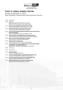EFAPH program - European Iron Club – Meeting Verona 2014