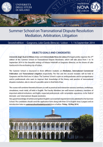 Summer School on Transnational Dispute Resolution, Mediation