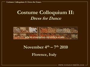 Costume Colloquium II: Costume for Dance Costume per il ballo