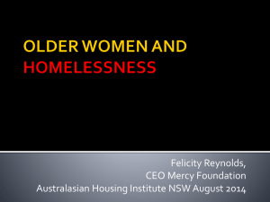 older women and homelessness - Australasian Housing Institute