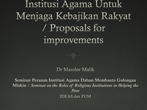 Presentation by Dr. Maszlee Malik, Lecturer, International