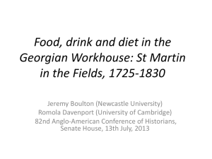 Food, drink and diet in the Georgian Workhouse: St Martin in the