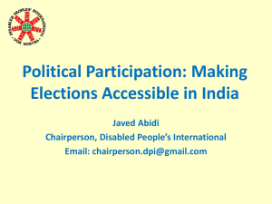Political Participation: Making Elections Accessible in India