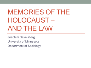 Memories of the Holocaust * and the Law