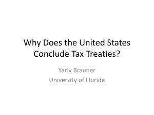 Why Do the United States Conclude Tax Treaties?