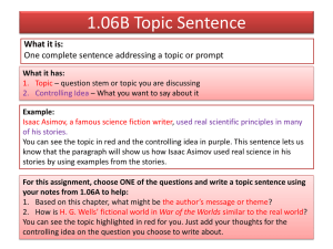 1.06B Topic Sentence