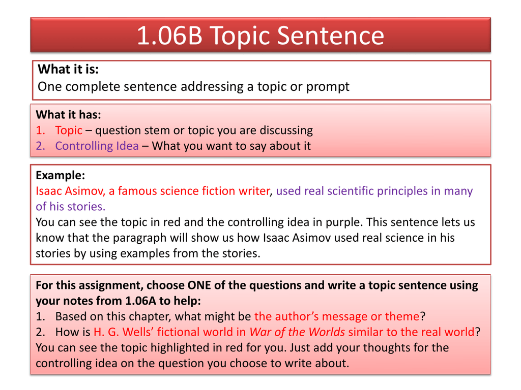 addressing both topic sentence
