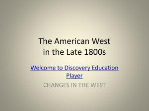 The American West in the Late 1800s