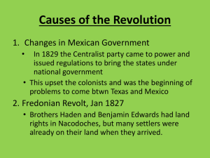 Causes of the Texas Revolution