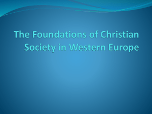 The Foundations of Christian Society in Western Europe