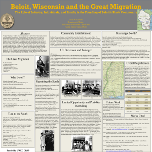 Beloit, Wisconsin and the Great Migration The Role of Industry