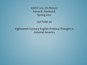 PP 06 English Political Thought in Colonial America
