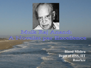 Mulk Raj Anand : A Novelist par Excellence