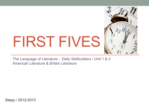 First Fives 2012-13 - Ashland Independent Schools