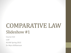 COMPARATIVE LAW - Dr Myra Williamson