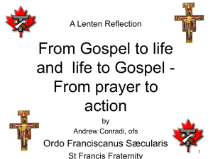 Response - Secular Franciscan Order in Western Canada