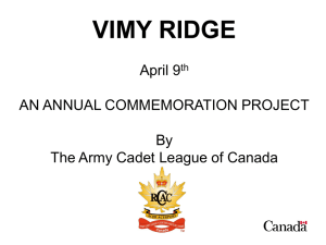 vimy ridge - The Army Cadet League of Canada