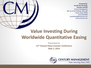 Arnold Van Den Berg - " Value Investing During Worldwide