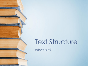 Text Structure - Coshocton City Schools