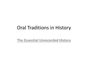 Oral Traditions in History Powerpoint