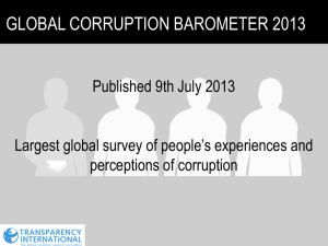 Global Corruption Barometer 2013 Presentation