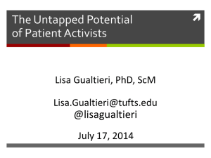 Patient Activists - Home | Tufts University School of Medicine Public