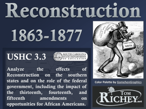 Reconstruction (USHC 3.3)