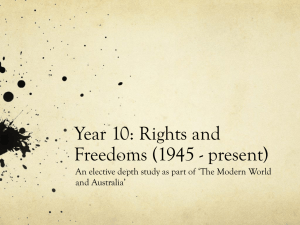 Year 10: Rights and Freedoms (1945- present)
