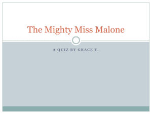The Mighty Miss Malone responce 2013
