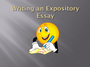 Expository Essay Notes