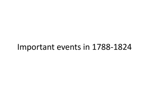 Important events in 1788-1824