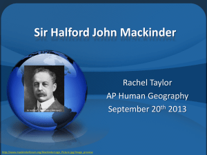 Sir Halford John Mackinder