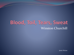 Blood, Toil, Tears, Sweat - AP English Language and Composition