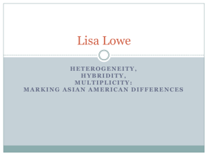 Lisa Lowe - English 2903 Introduction to Literary Theory