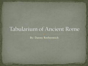 Tabularium of Ancient Rome - School District of Clayton