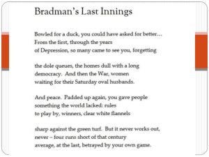 `Bradman`s last innings