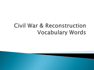 Civil War Vocabulary Words