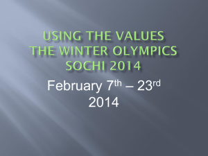 Using the values The Winter Olympics sochi 2014