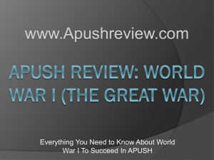 APUSH Review, World War I