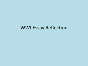 WWI Essay Reflection